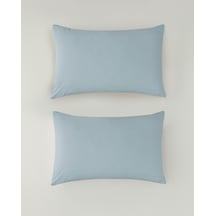 English Home Novella Premium Pamuk Dokulu 2'li Yastık Kılıfı 50x70 Cm Açık Mavi Açık Mavi