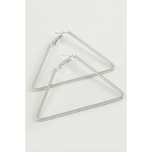 Üçgen Halka Küpe 6 Cm Elk-bjtıeg Gümüş