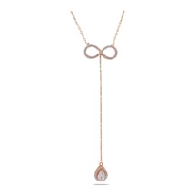 Kuyumcudukkani Zincirli"damla Sallantılı Sonsuzluk" Kolye-37211-r-w Rose Gold