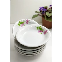 Porland 6'lı Lal Çiçekli 16 Cm Porselen Yemek Tabağı