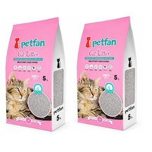 Petfan Bebek Pudralı İnce Taneli Kedi Kumu 5 Ltx2 Adet