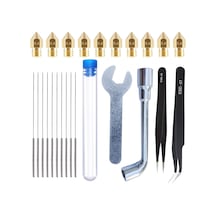 25 Adet 3d Baskı Araç Kiti, 10 Adet 0.4mm Nozul + 10 Adet 0.35mm 20pcs