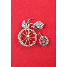 Bisiklet Broş. Taşlı Tasarım Bisiklet Broş. Yaka İğnesi Bisiklet Broş. Kadın Broş. Broş. Gold