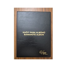 60 Adet Kapasiteli Yerli Kağıt Para Albümü Koleksiyon Siyah. Toplam 20 Sayfa