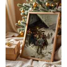 Çerçevesiz Poster Köyde Noel Kutlaması
