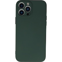 Apple, Uyumlu iPhone 13 Pro Kılıf Nano İçi Kadife Silikon - Koyu Yeşil