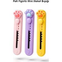 Taşınabilir Pratik Mini Patiler Maket Bıçağı - Sevimli Trend Falçata 1 Adet