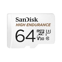 Endurance Microsdxc Hafıza Kartı 64 Gb + Adaptör Camları Ve Özel Güvenlik Kameraları İçin, 100 Mb/s Okuma, Full Hd Ve 4k Videolar İçin V30