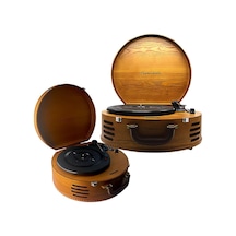 Pikap Crownwell Lion Ahşap Klasik Plak Çalar Bluetooth Usb Sd Kart Okuyuculu