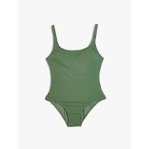 Koton Basic Mayo U Yaka Slim Fit Astarlı Pedli Yeşil 4sak20060mm Yeşil