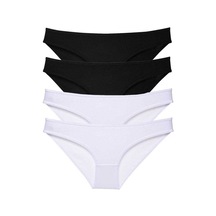 4 Adet Eko Set Likralı Kadın Slip Külot Siyah Beyaz Standart