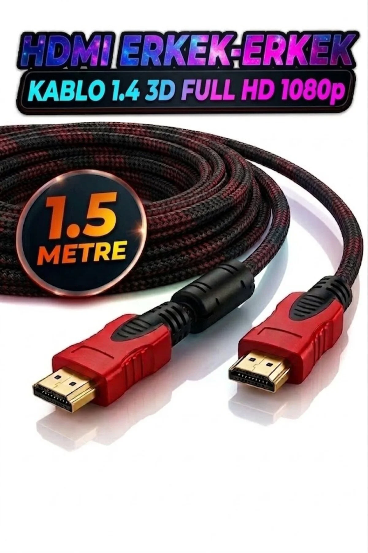 1.5 Metre 1.5mt Hdmı 1.4 Örgülü Kablo Sargılı Hdtv Hdmı Kablo 1080p Hdmı Uyumlu Hdmı Dijital Kablo Tv Bilgisayar Yüksek Hızlı 1.5m Hd Kablo 001