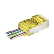 Cat6e Ez Rj45 Metal Konnektör 100 Adet Plastik Kutu - Sarı Nd2416 Evimdeyokyok