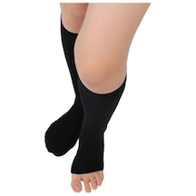 Dore Abdest Çorabı 2 Adet Siyah Renk Burnu Açılabilen Çok Amaçlı Siyah
