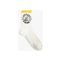 Koton Tweety Soket Çorap Lisanslı İşlemeli Beyaz 3sak80192aa 3SAK80192AA000