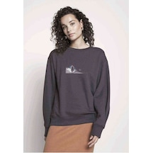 Blue Eyed Cats Baskılı Füme Antrasit Kadın Sweatshirt