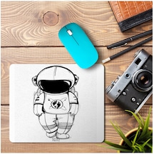 Astronot Ayak İzleri Baskılı Mousepad Mouse Pad