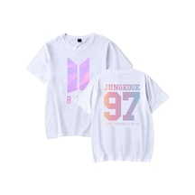 Startmore Unisex Beyaz Bts Rap Monster Tişört Ön Arka Baskı