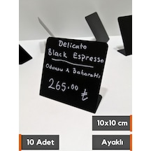 10 Adet Silinebilir Karatahta Siyah Etiket İsimlik 10x10 Cm Pano