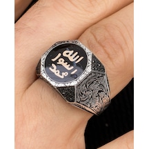 Prestij Gümüş Mührü Şerif Mineli 925 Ayar Gümüş Erkek Yüzüğü 900258