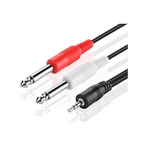3.5mm 1/8" TRS - 2 x 6.35mm 1/4" TS Mono Y Ayırıcı Kablo - 5 M.