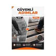 50mm X 5 Metre Siyah Kaydırmaz Bant Güçlü Yapışkanlı Merdiven, Rampa Ve Islak Zemin Güvenlik Bandı