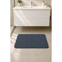Yıkanabilir Banyo Paspası Kaymaz Taban Su Emici Duş Önü Lavabo Önü Tuvalet Önü Banyo Halısı 40x60 Cm Gri