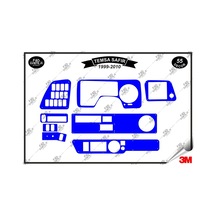 Temsa Safir 1999-2010 Torpido Konsol Trim Göğüs Maun Kaplama Set 55 Parça Mavi