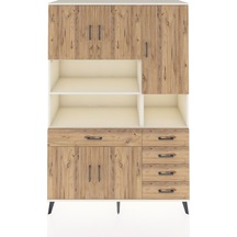 Hyperion Dolap 9 Raflı 5 Çekmeceli 5 Kapaklı 132x44x195 Aytaşı-çam/çam Atlas Çam/atlas Çam