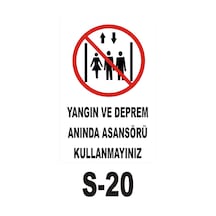 Pvc Dekota Uyarı - Ikaz Levhası Yangın Ve Depremde Asansör ....