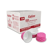 Kafem Muffin Kek Kapsülü Pembe Puantiye Büyük Boy 50li X 30 Paket Koli - K29 Pembe