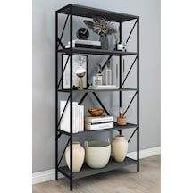 Optimus Metal Kitaplık 5 Raflı Çok Amaçlı Dosya Rafı Ofis Salon Raf 150 Cm Antrasit Antrasit