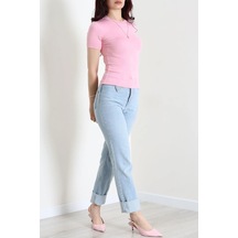 Modi Bisiklet Yaka Kısa Kollu Buzy Body Pembe - 71965.1748. Acık Pembe