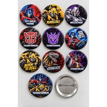 Minikutunuz Transformers 10 Lu Rozet Seti 44 Mm Çocuk Çanta Yaka İğneli Rozet Diğer