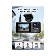 3 Kameralı Araç Dvr 1080p Ön + Hd Arka + İç Kamera Döngü Kayıt 2 Ekran 42724819