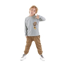 Denokids Cepte Kaplan Erkek Çocuk T-shirt Pantolon Takım Çok Renkli