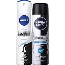 Nivea Black & White Pure Kadın Sprey Deodorant 150 ML + Black & White Fresh Erkek Sprey Deodorant 2 x 150 ML