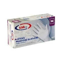 Omnipazar Karex Lateks Pudralı Eldiven 100'lü Paket Beyaz Medium