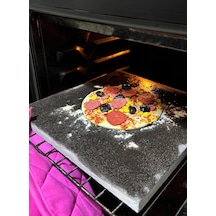 Bazalt Pizza, Fırın Taşı, Ekmek, Mangal Taşı 30 30 Cm Doğal Bazalt Pişirme Taşı