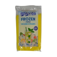 Pipetix Frozen Pipet 100 Adet Renkli - Parti Ve Kafe İçin Şık Kullan At Pipet 2'li Ekonomik Pak Tarı 2 L
