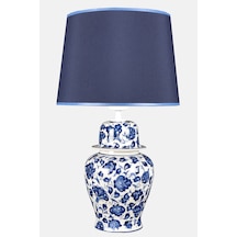 Qdec Bleu Blanc Şah Vazo Abajur Lotus Mavi Diğer