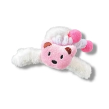 Caş Dekorasyon Beyaz Renk Ayıcıklı Peluş Mandal Toka Beyaz