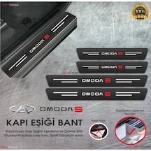 Chery Omoda 5 Logolu Karbon Kapı Eşiği Koruyucu Suni Deri 4'lü Set
