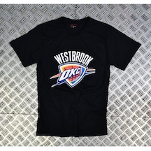 Stoned&Fame Unisex Siyah Oklahoma - Russell Westbrook Baskılı T-shirt SIYAH