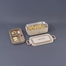 Bento Lunch Box Beige 1000 Ml Bakır