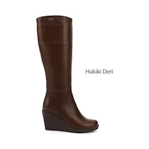 Gönderi(R) Gönderir Kadın Kahve Antik Fermuarlı Dolgu Topuklu Hakiki Deri Çizme Gkzc13444587 Kahverengi