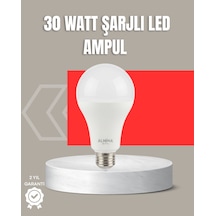 Flzdgnkr 30w Şarjlı Led Ampul E27 Duy %80 Enerji Tasarruflu Soğuk Beyaz