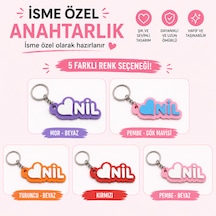 Dual 3d İsme Özel Kalpli Anahtarlık Çanta Süsü Kişiye Özel İsimli Kalp Tasarımlı Çanta İsmliği Beyaz