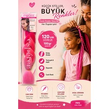 Premium Afrika Örgüsü Saçı 120 Cm 100 Gr - Ombre Koyu Pembe-açık Pembe