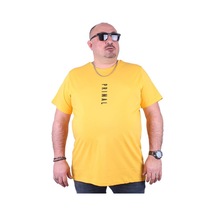 Starbattal Büyük Beden Sıfır Yaka Tişört Primal 23102 Sarı